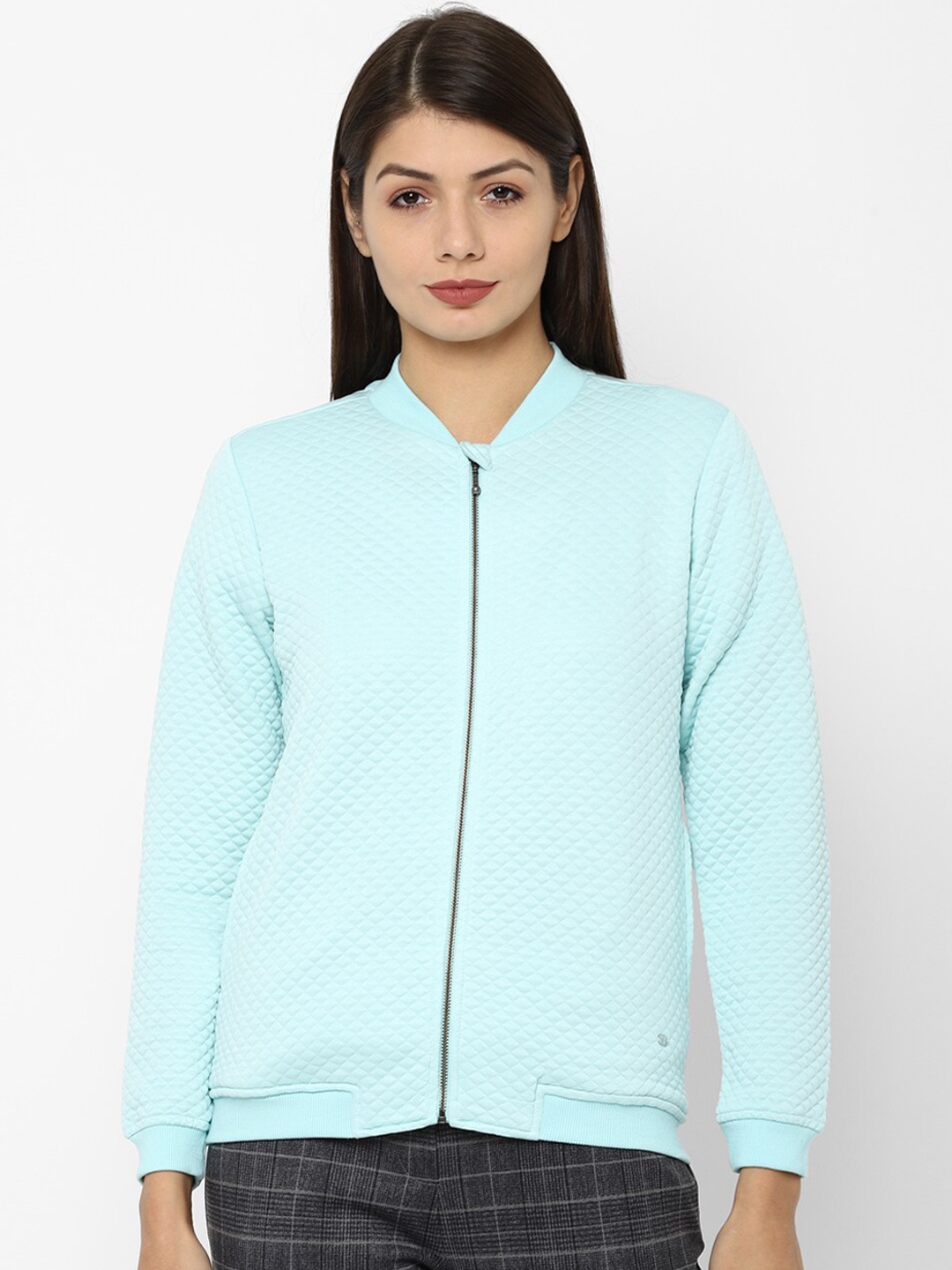 

Allen Solly Woman Turquoise Blue Checked Sweatshirt