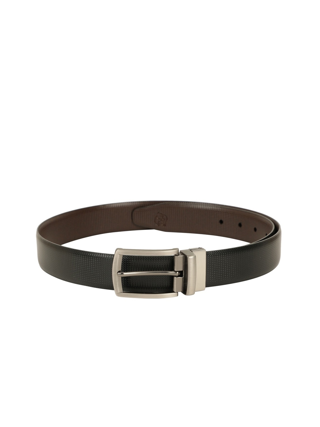 

ZEVORA Men Black & Brown Textured Belt