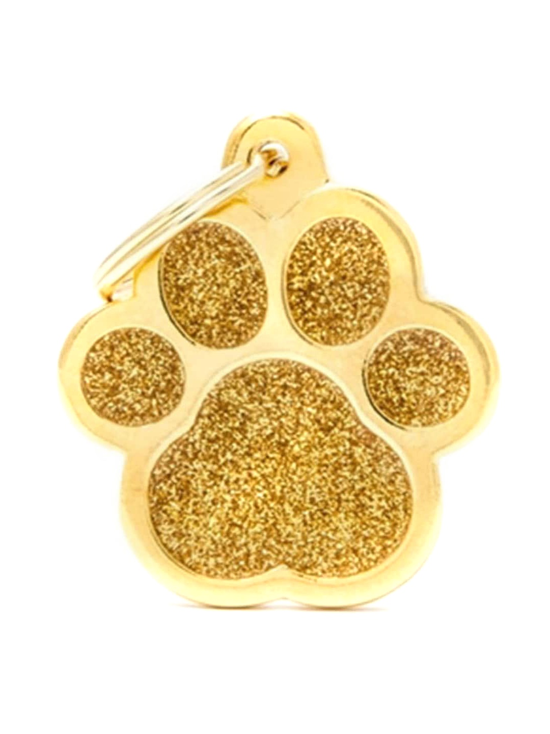 

PawsnCollars Gold-Toned Glitter Paw Name Tag