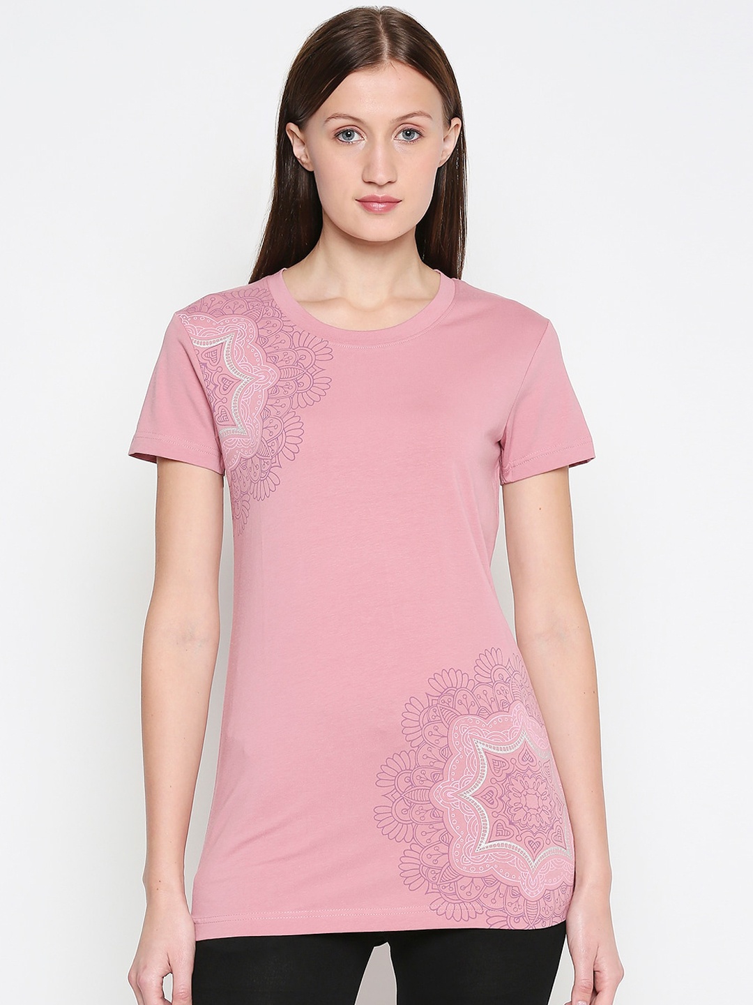 

XIN Women Pink & Purple Printed Lounge T-shirt