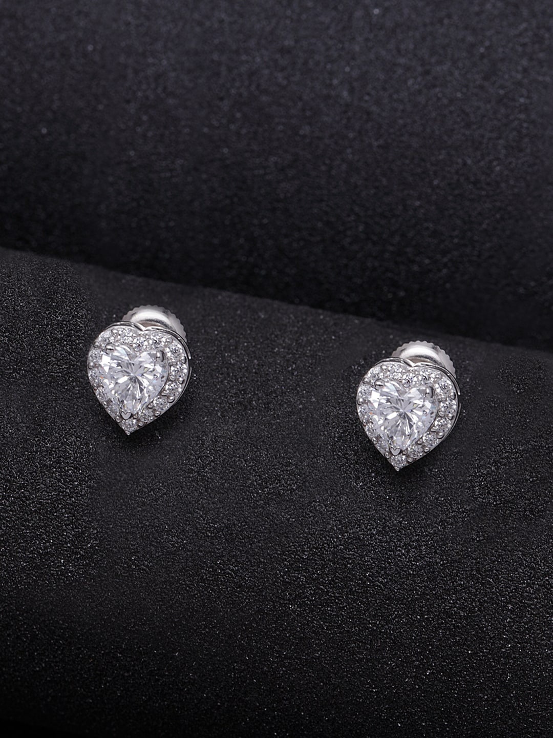 

Clara Silver-Toned Heart Shaped Zirconia Valentine Studs