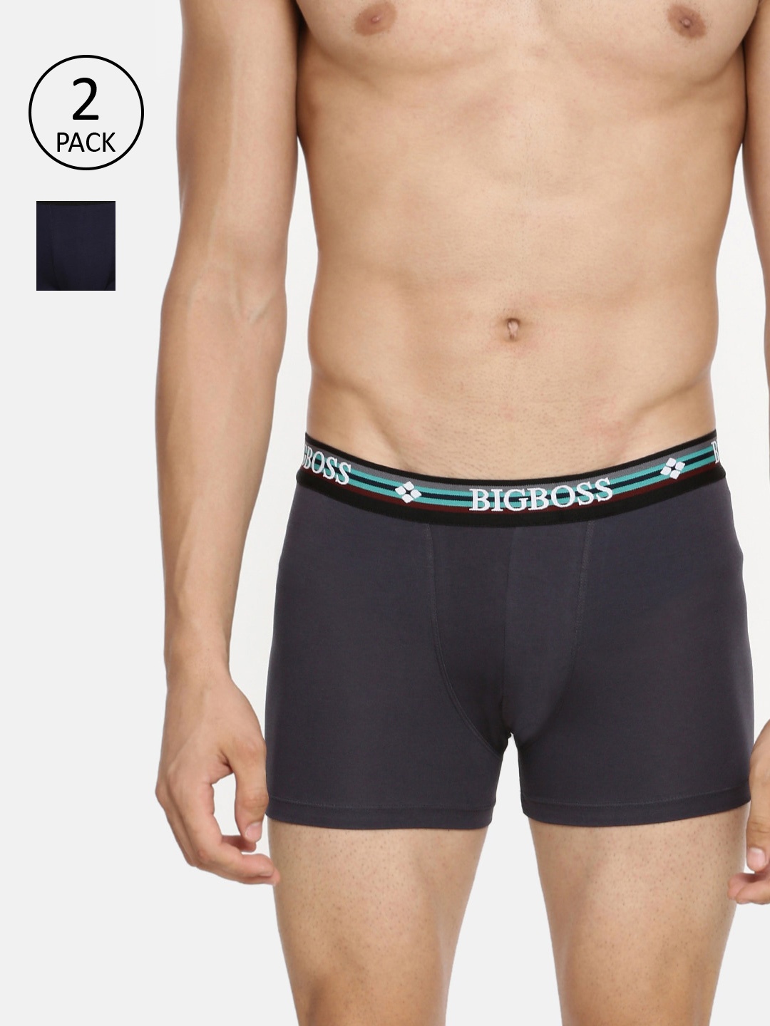 

Dollar Bigboss Men Pack of 2 Shuffle Intellisoft Cotton Spandex Trunks-MDTR-18-FLEXITNK, Multi