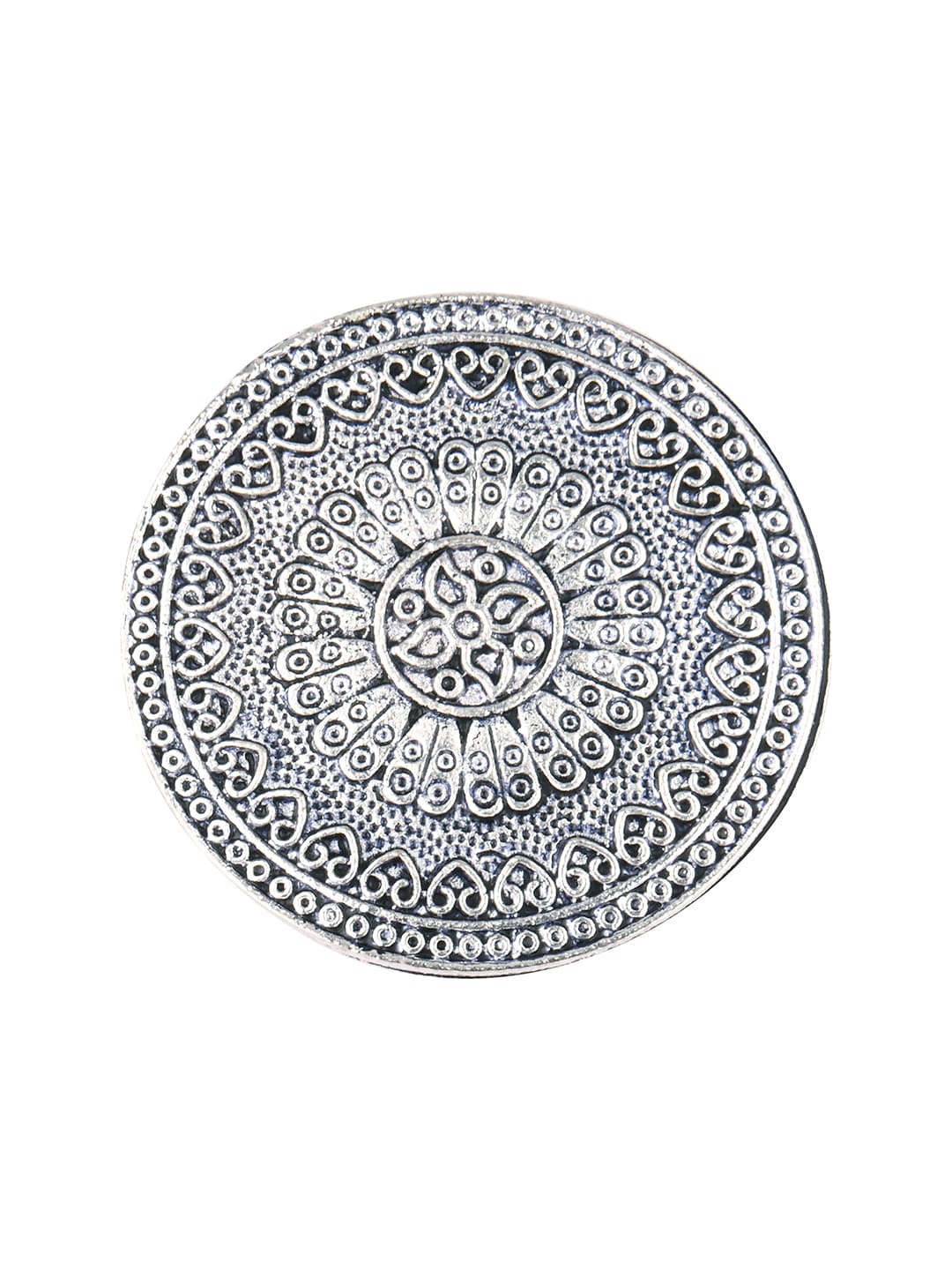 

DESI COLOUR Oxidized Silver-Toned Adjustable Finger Ring