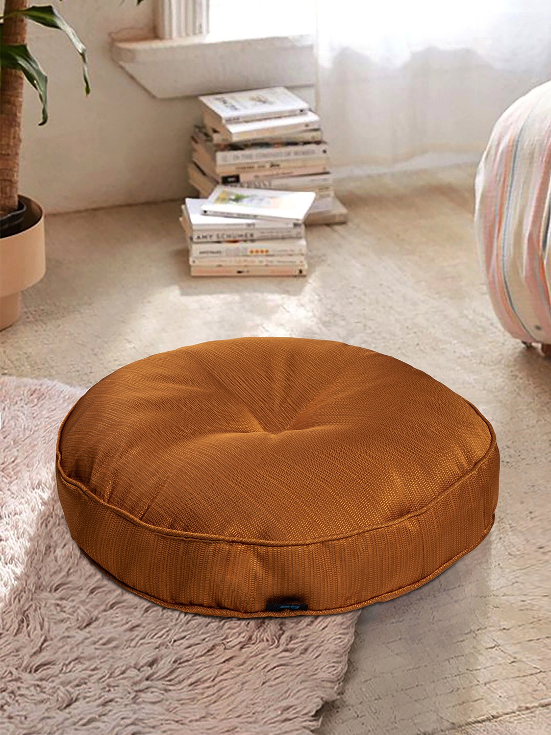 

S9home by Seasons Copper Textured Round Floor Cushion