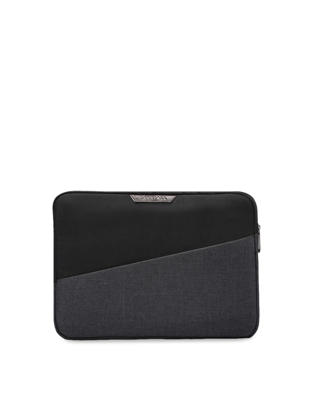 

CARRIALL Unisex Grey & Black Colourblocked Laptop Sleeve