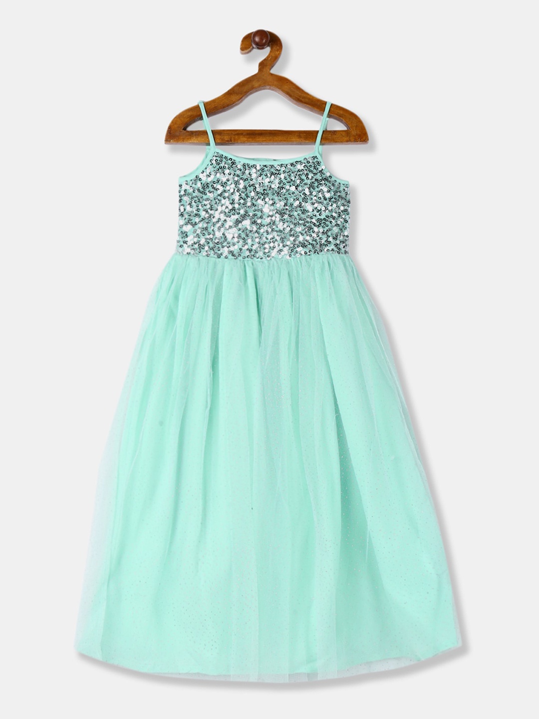 

Cherokee Girls Green Solid Maxi Dress