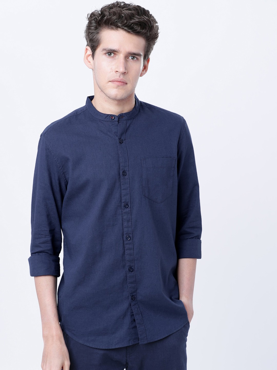 

HIGHLANDER Men Blue Slim Fit Solid Casual Shirt