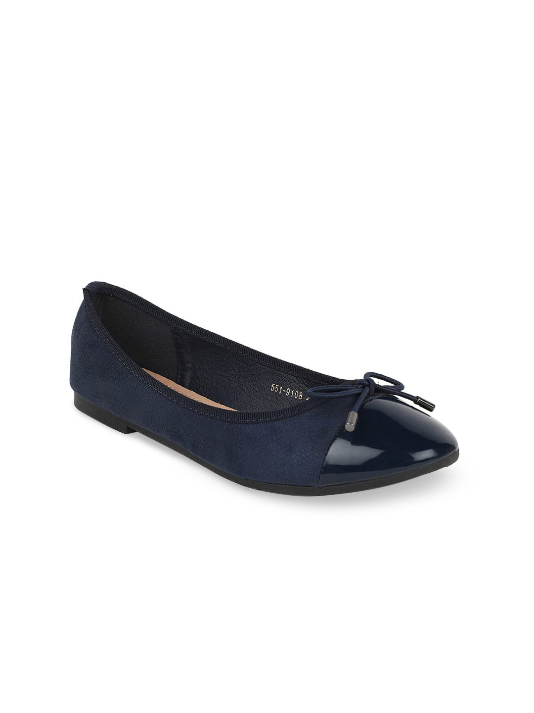 

Bata Women Navy Blue Solid Ballerinas