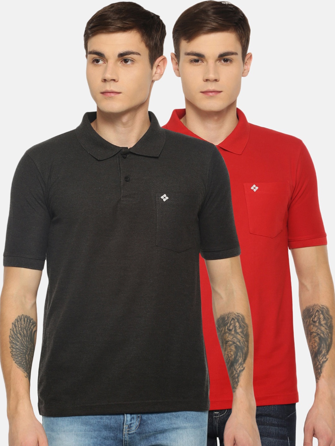 

Dollar Men Multicoloured Solid Polo Collar T-shirt, Multi