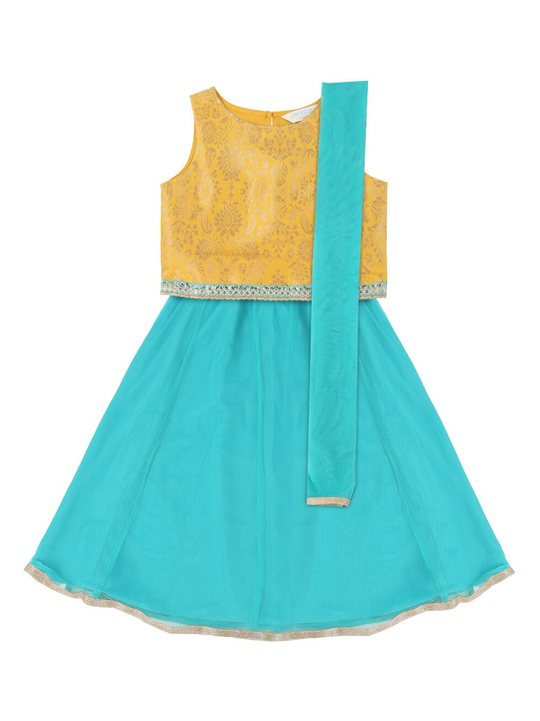 

AKKRITI BY PANTALOONS Mustard Ready to Wear Lehenga with Blouse