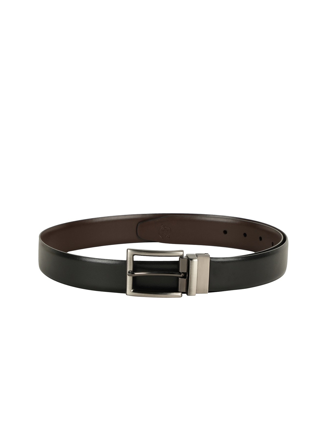 

ZEVORA Men Black & Brown Solid Reversible Belt