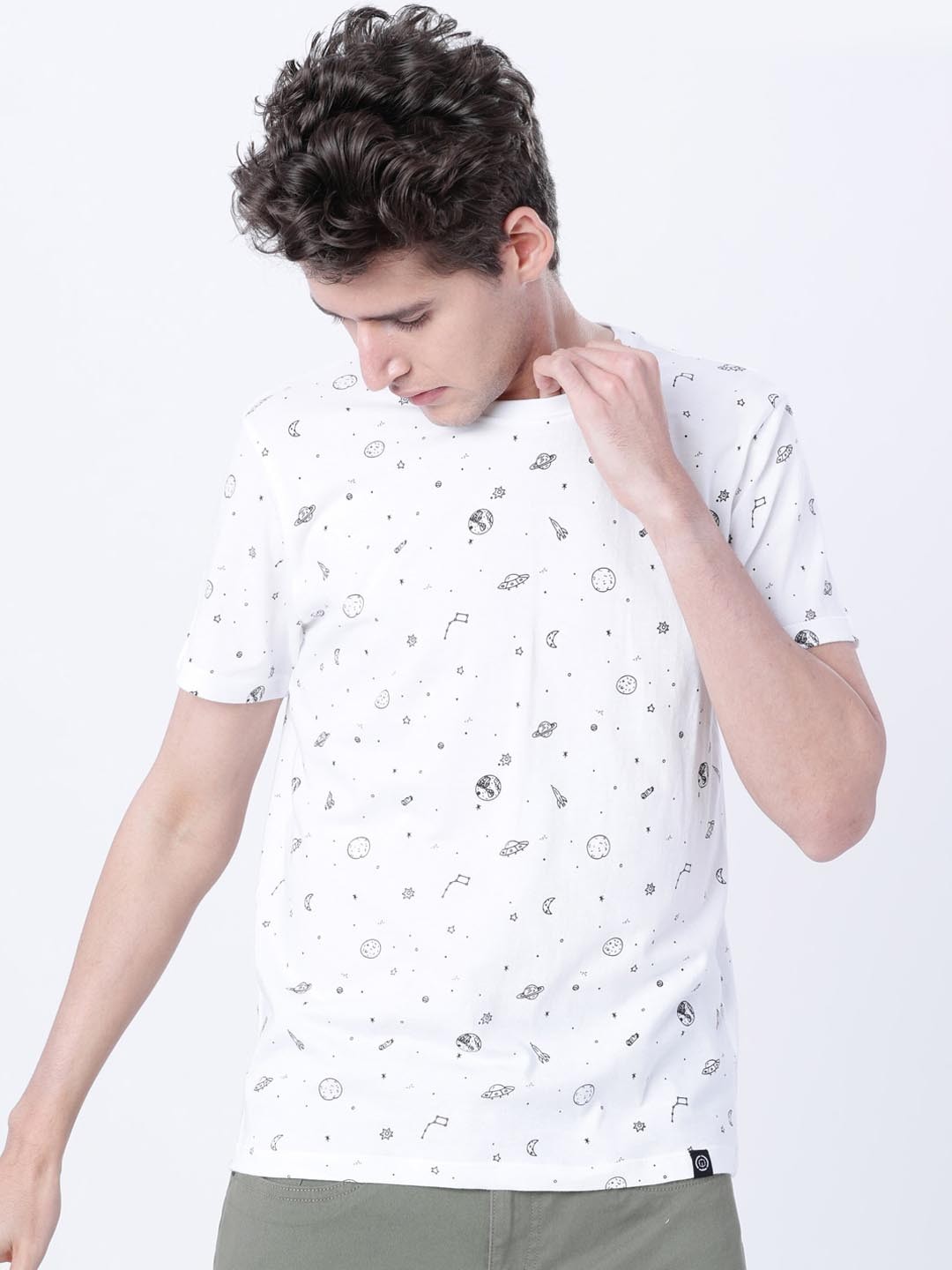 

LOCOMOTIVE \Men White Printed Round Neck T-shirt