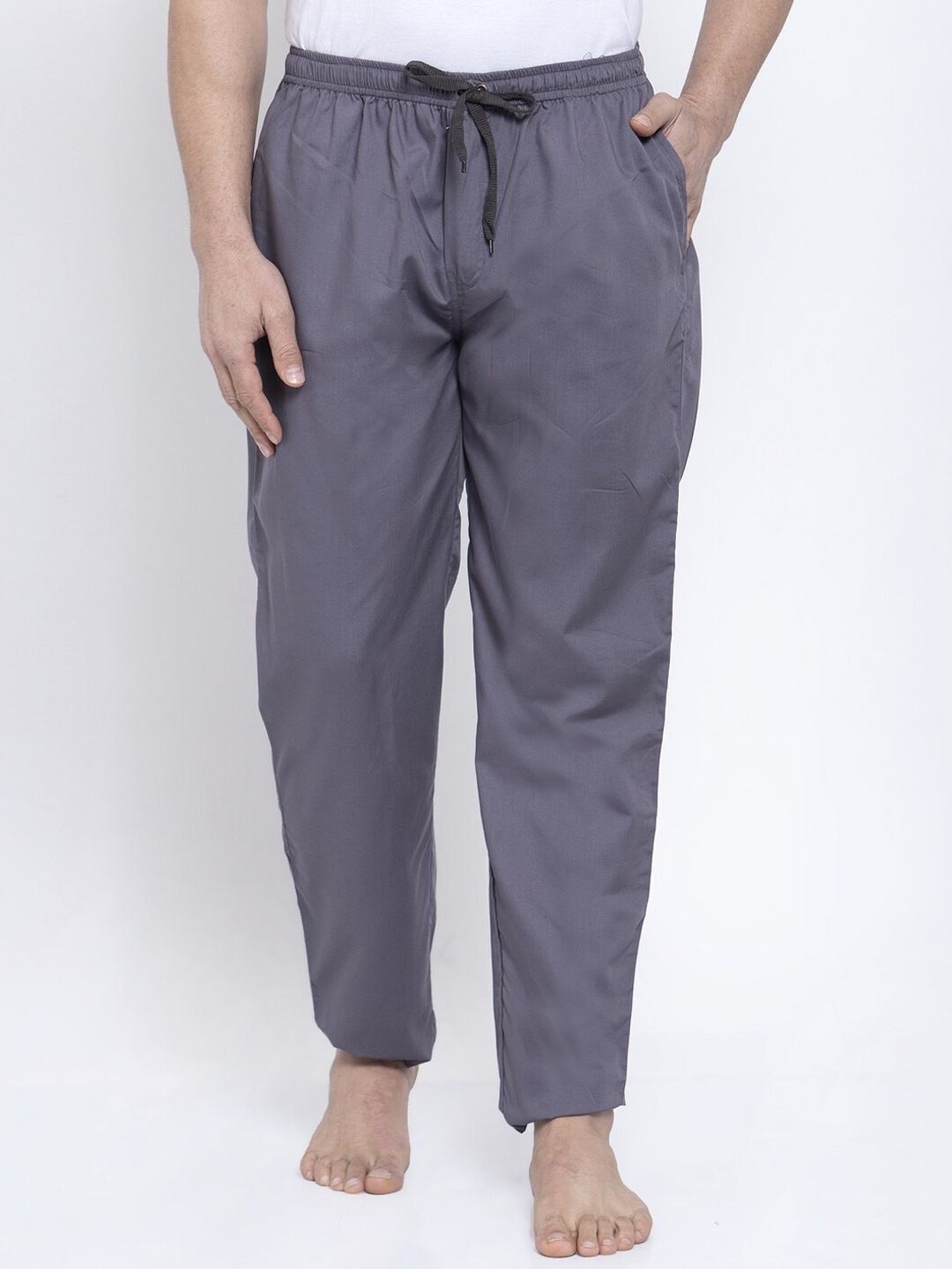 

JAINISH Men Grey Solid Cotton Lounge Pants