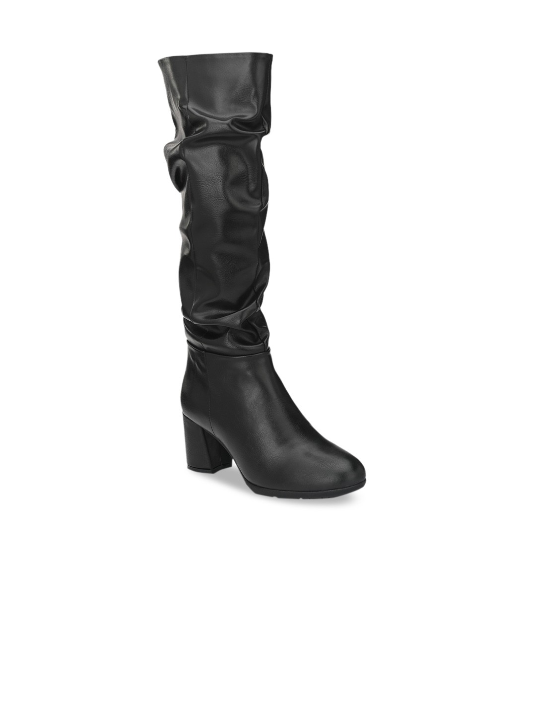 

Delize Women Black Solid High-Top Heeled Boots