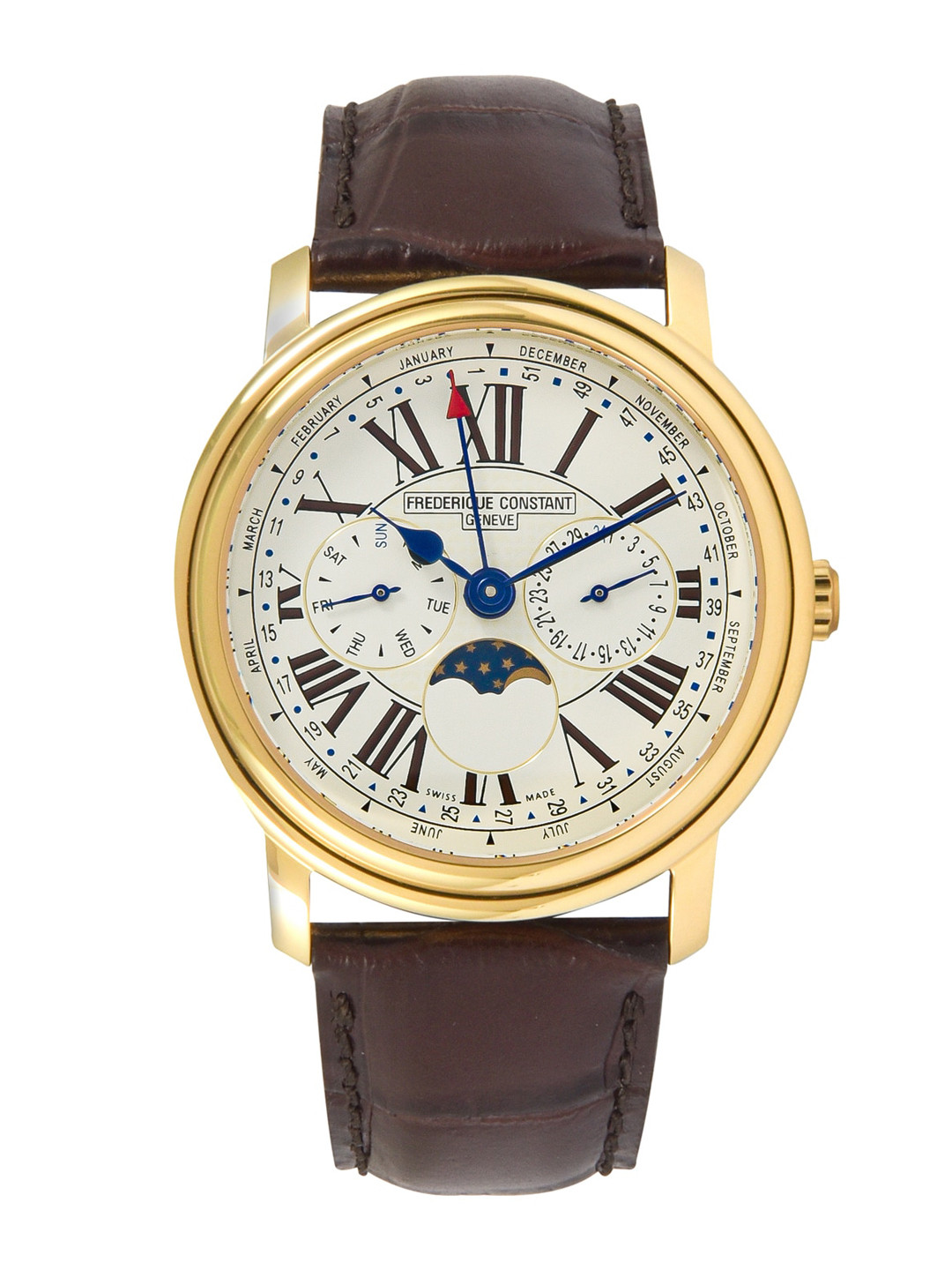 

Frederique Constant Men White & Brown Analogue Watch