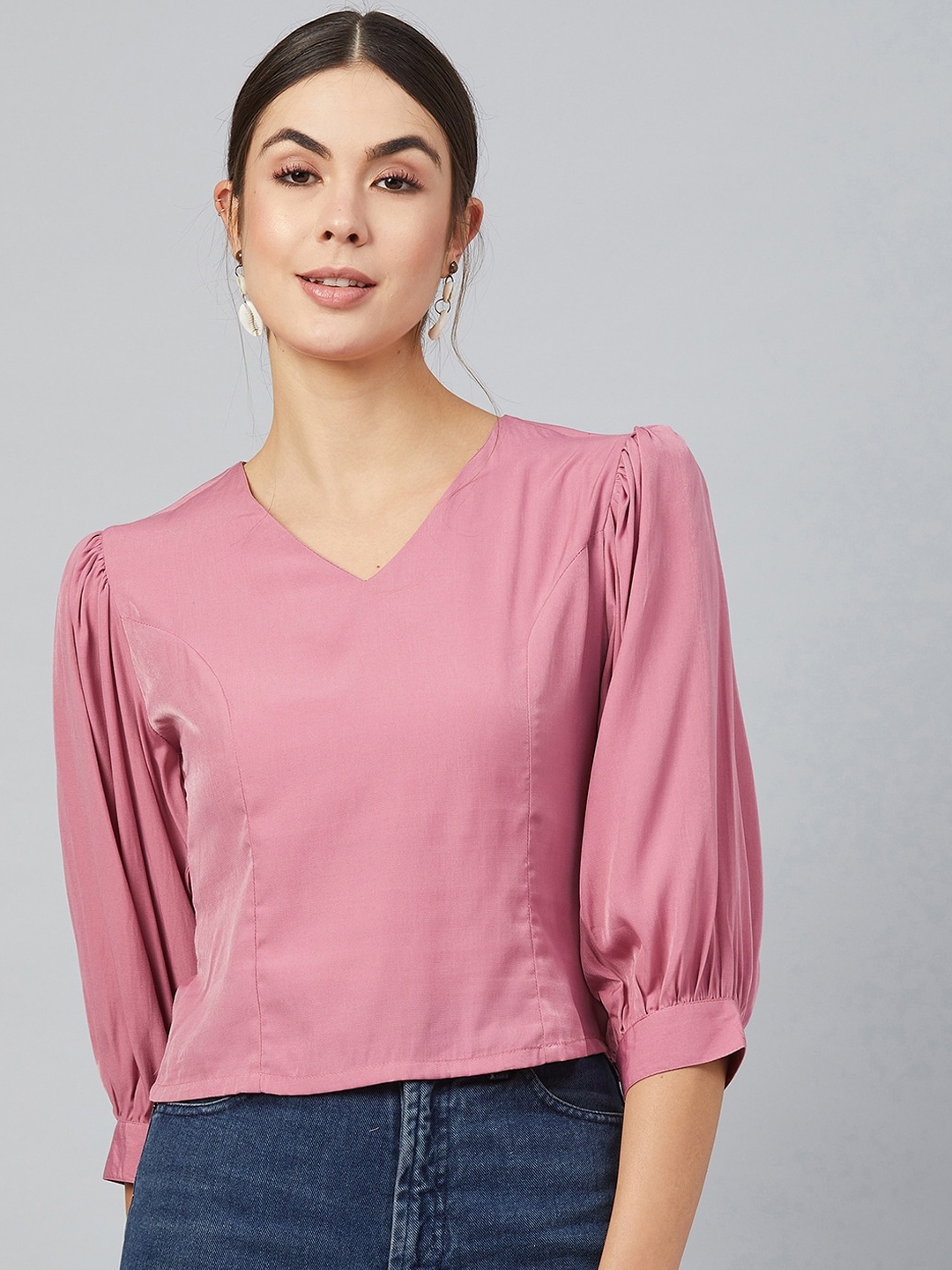 

Carlton London Women Pink Solid Top
