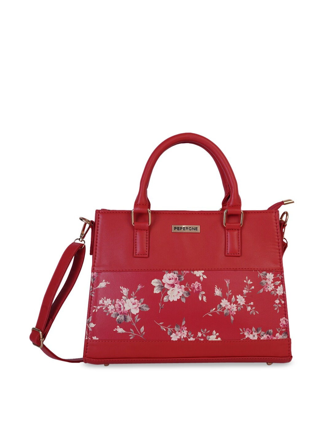

Peperone Red Printed Handheld Bag
