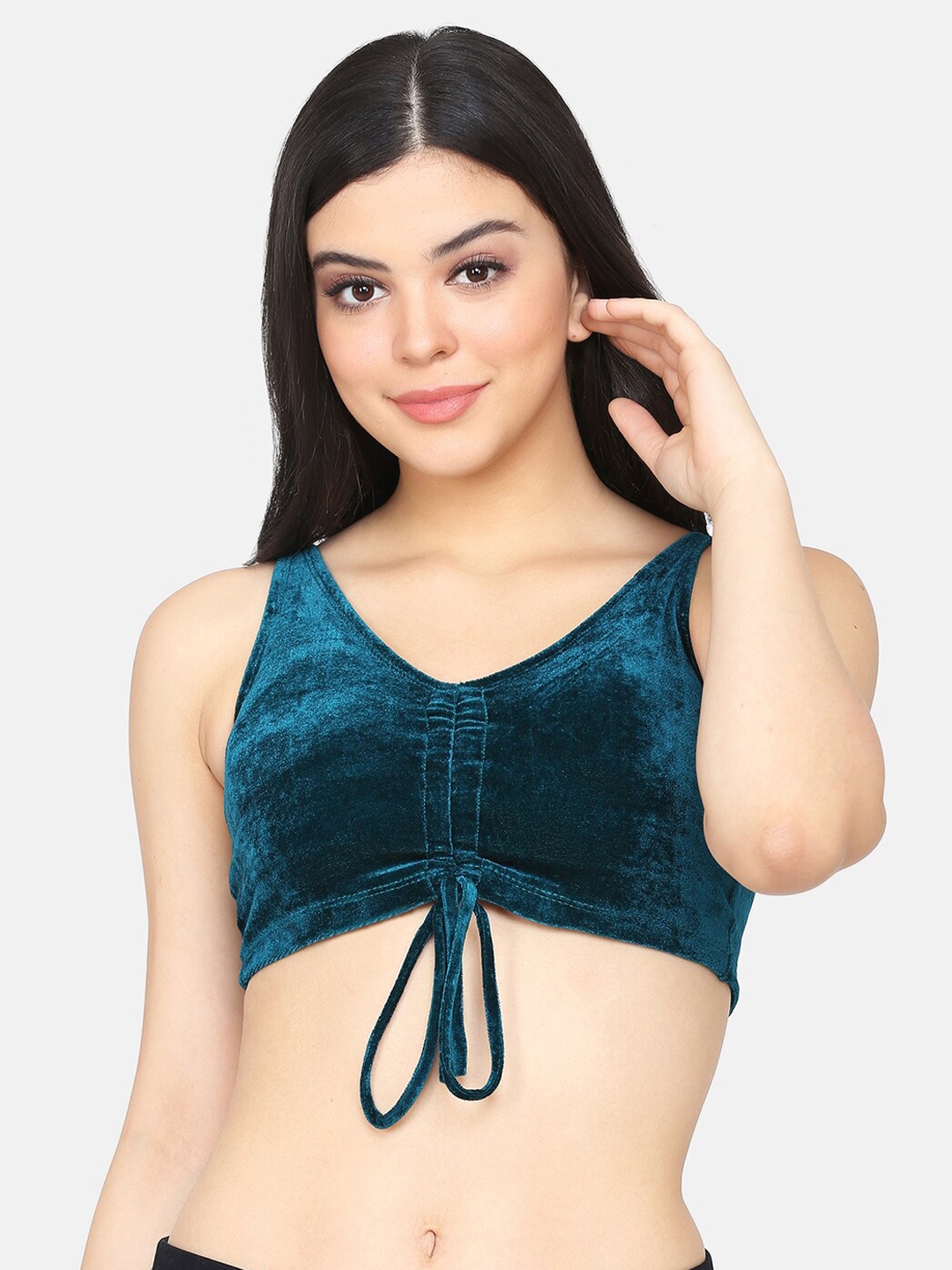 

Da Intimo Green Solid Non-Wired Lightly Padded Bralette Bra DI-1306-F21