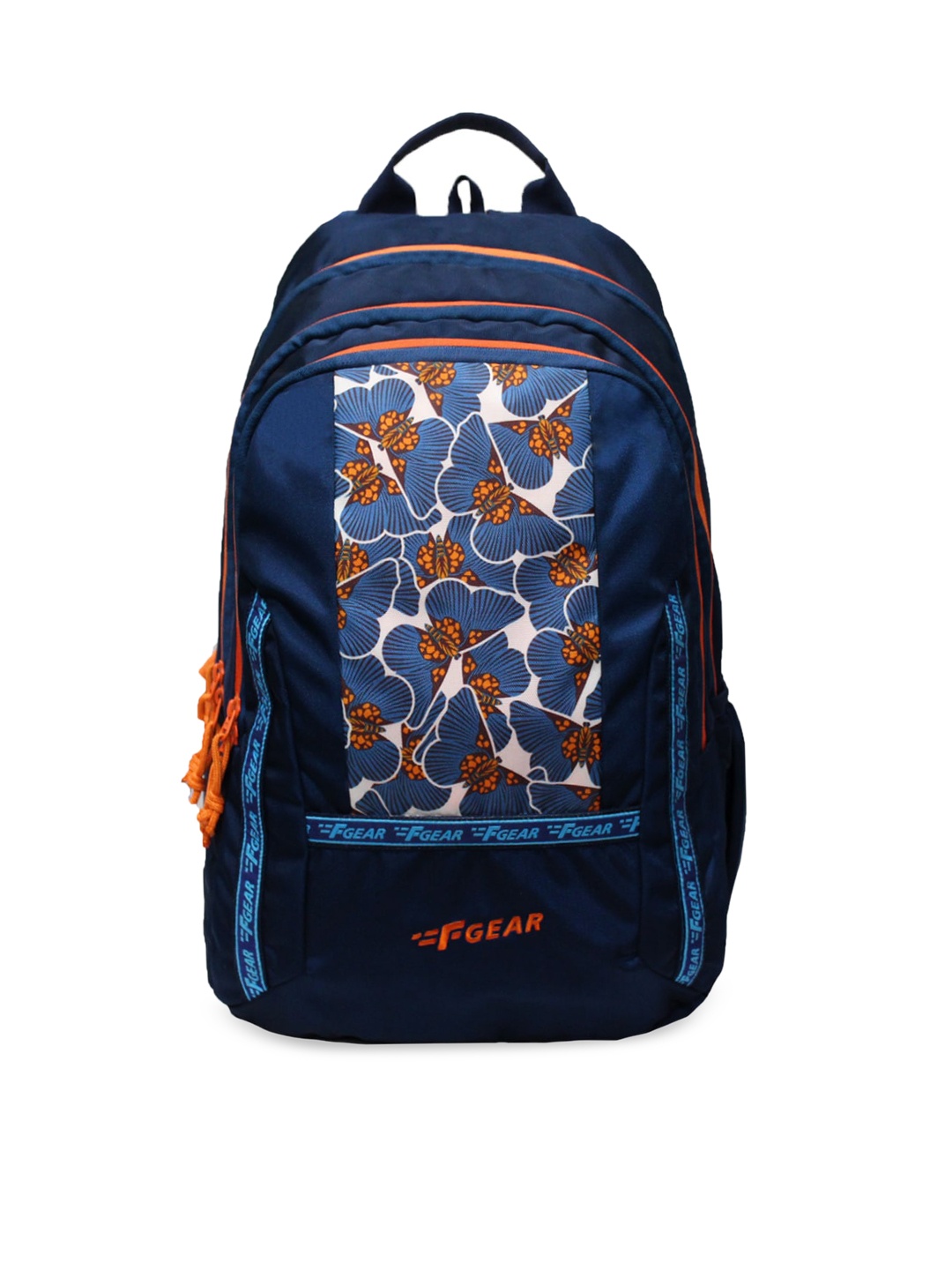 

F Gear Unisex Blue & Orange Brand Logo Backpack