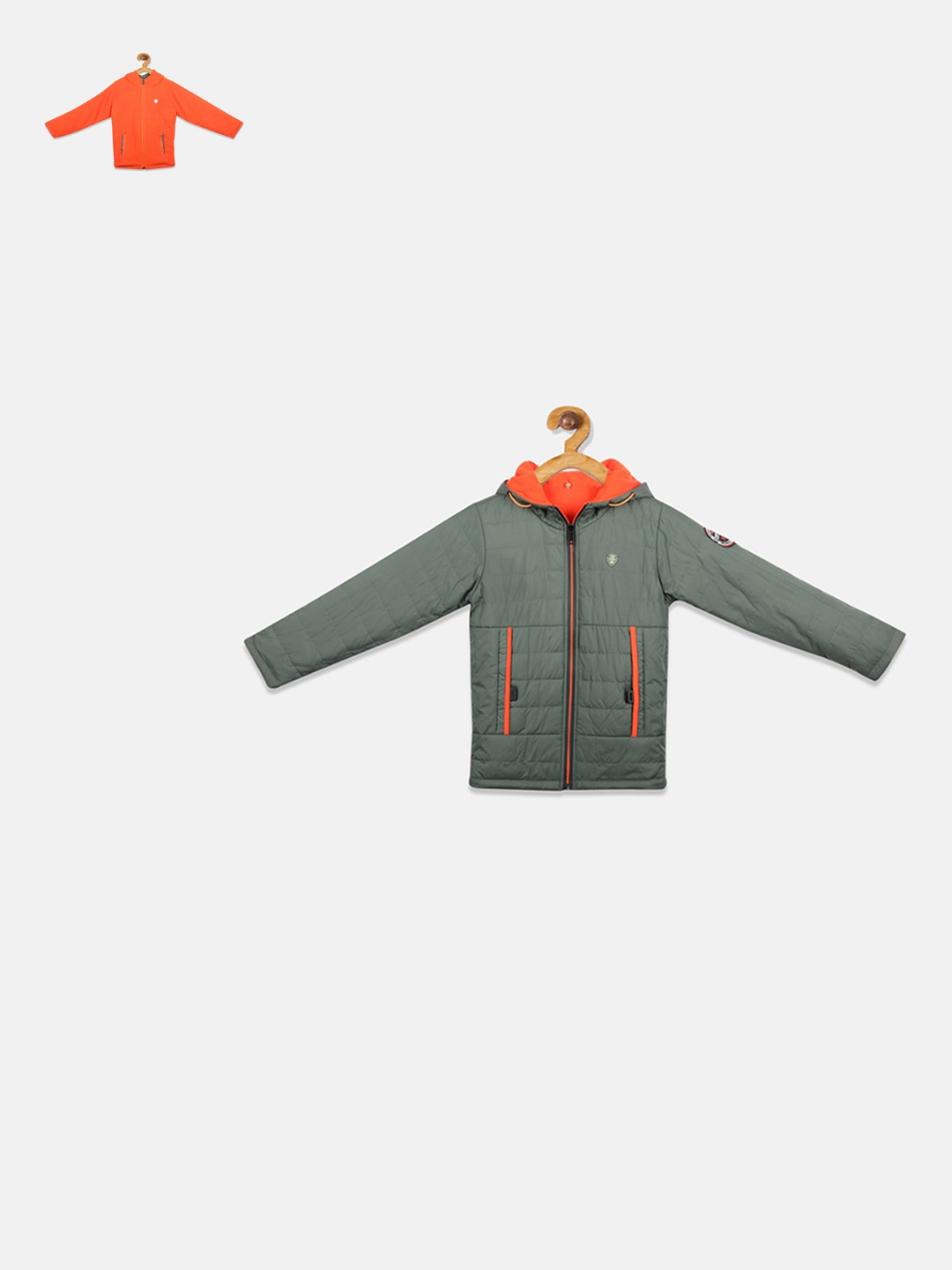 

Monte Carlo Boys Olive Green Colourblocked Reversible Bomber