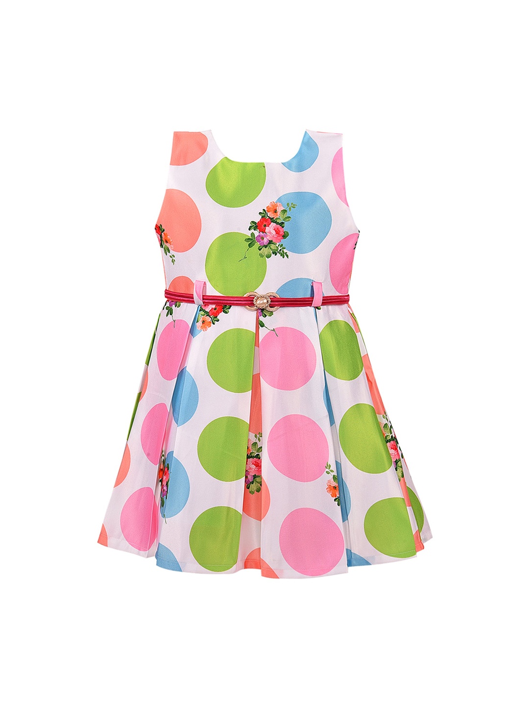

Wish Karo Girls Green Printed A-Line Dress