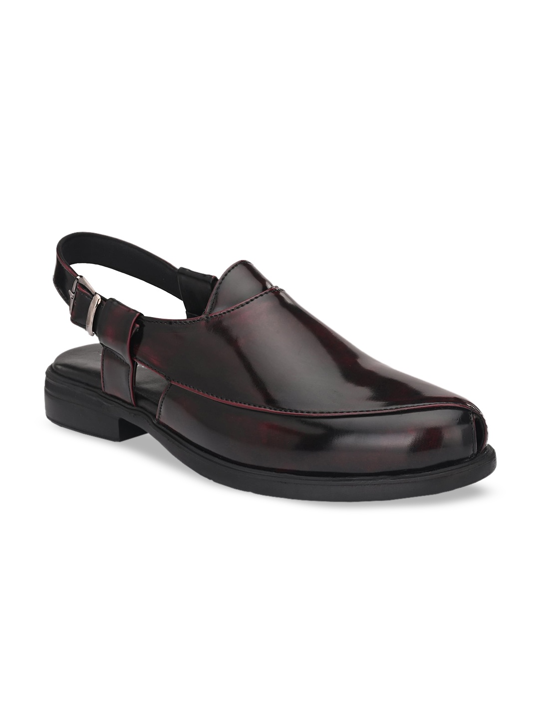 

Delize Men Maroon Solid Slingback Comfort Sandals