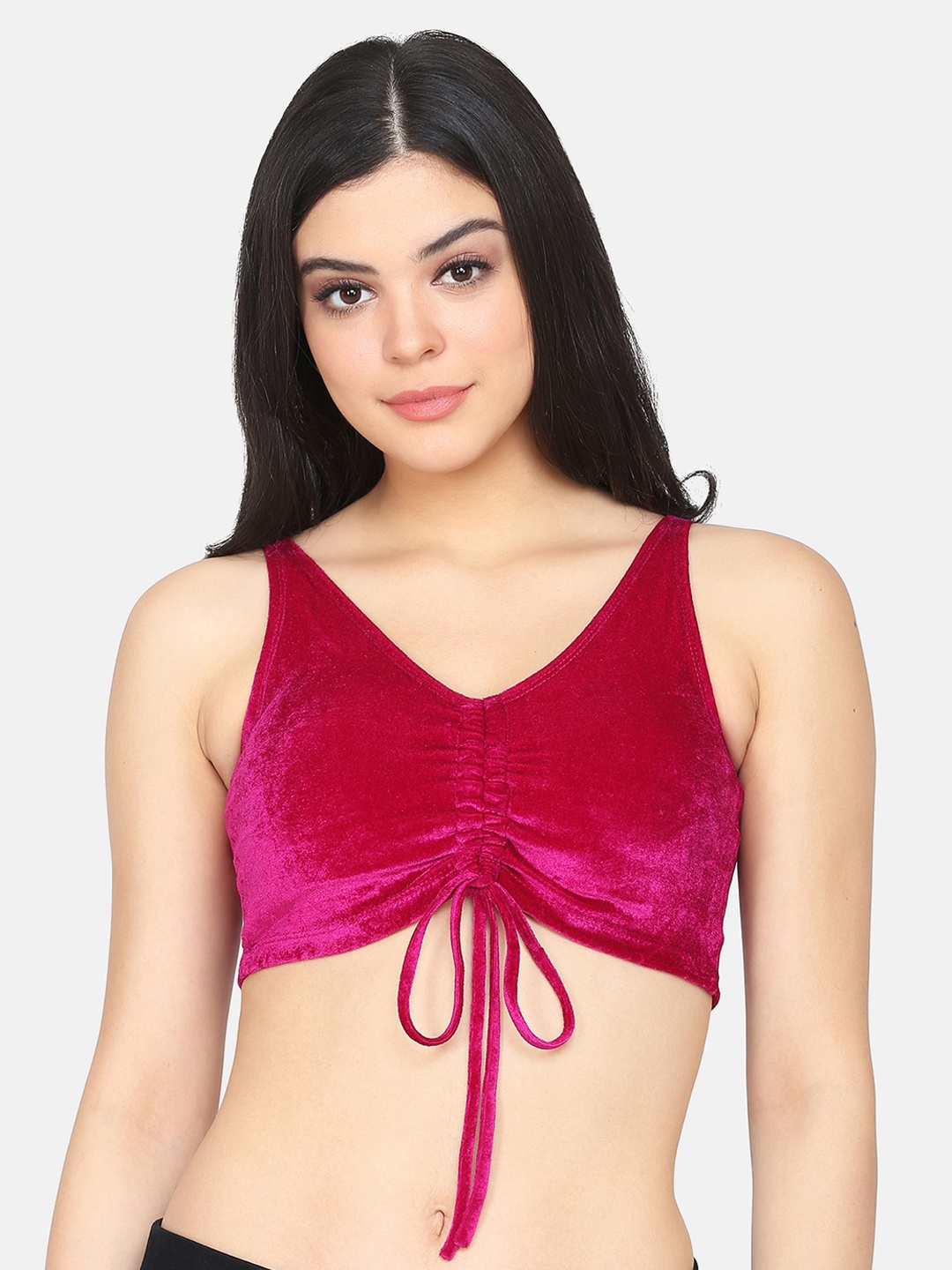 

Da Intimo Magenta Solid Non-Wired Lightly Padded Bralette Bra DI-1306 MAJENTA-F21