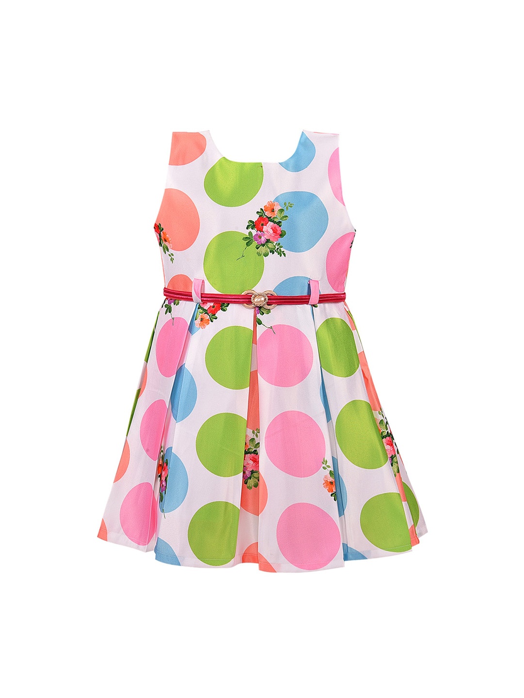 

Wish Karo Girls Green Printed A-Line Dress