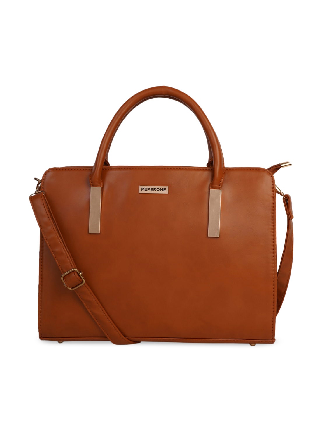 

Peperone Tan Solid Handheld Bag