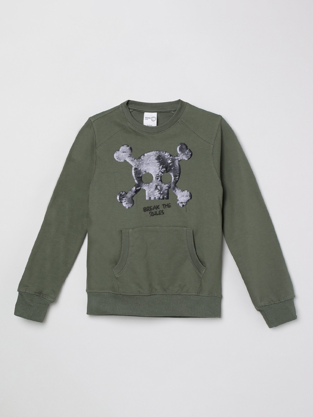 

max Boys Green Sequin Embellished Sweatshirt