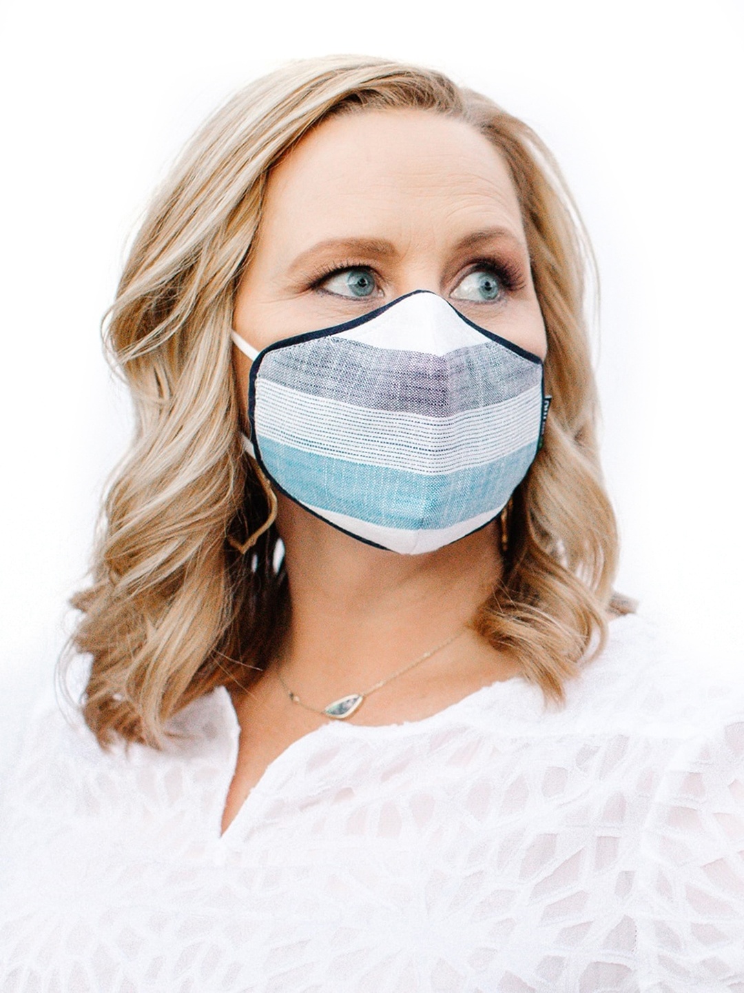 

Airific Unisex Grey & Blue Striped 3-Ply N95 Protective Mask