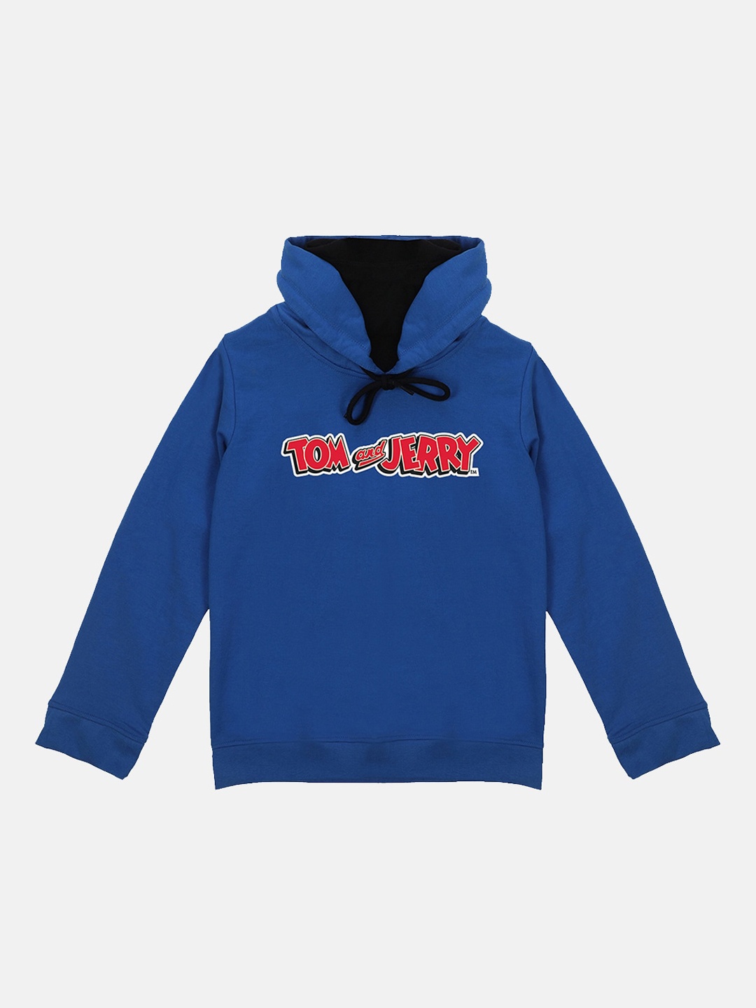 Tom & Jerry Boys Blue Printed Hooded Sweatshirt