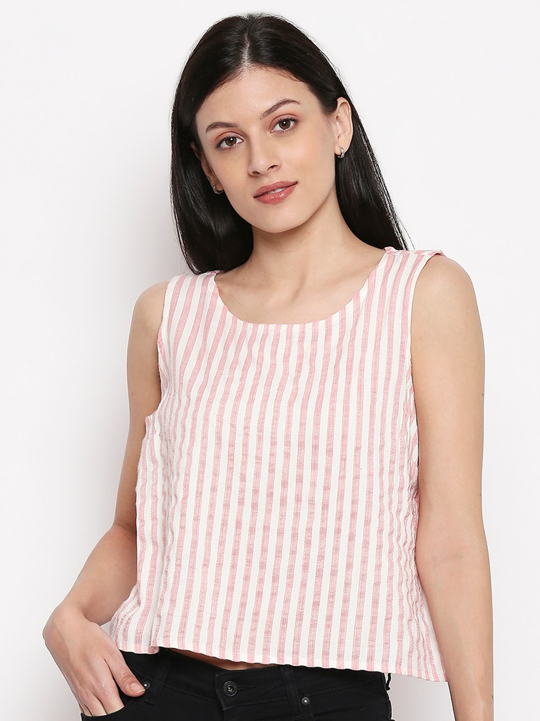 

People Women White Striped Top