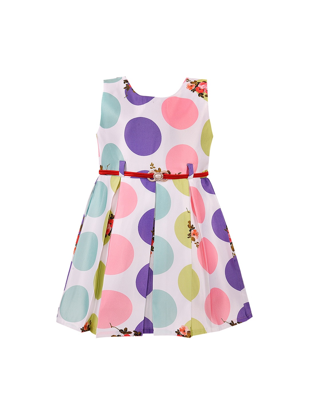 Wish Karo Girls Purple Printed A-Line Dress