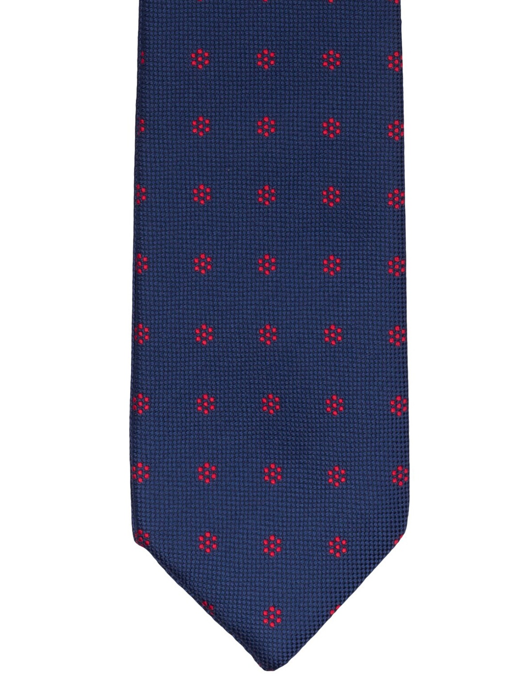 

The Tie Hub Navy Blue & Red Woven Design Reversible Broad Tie