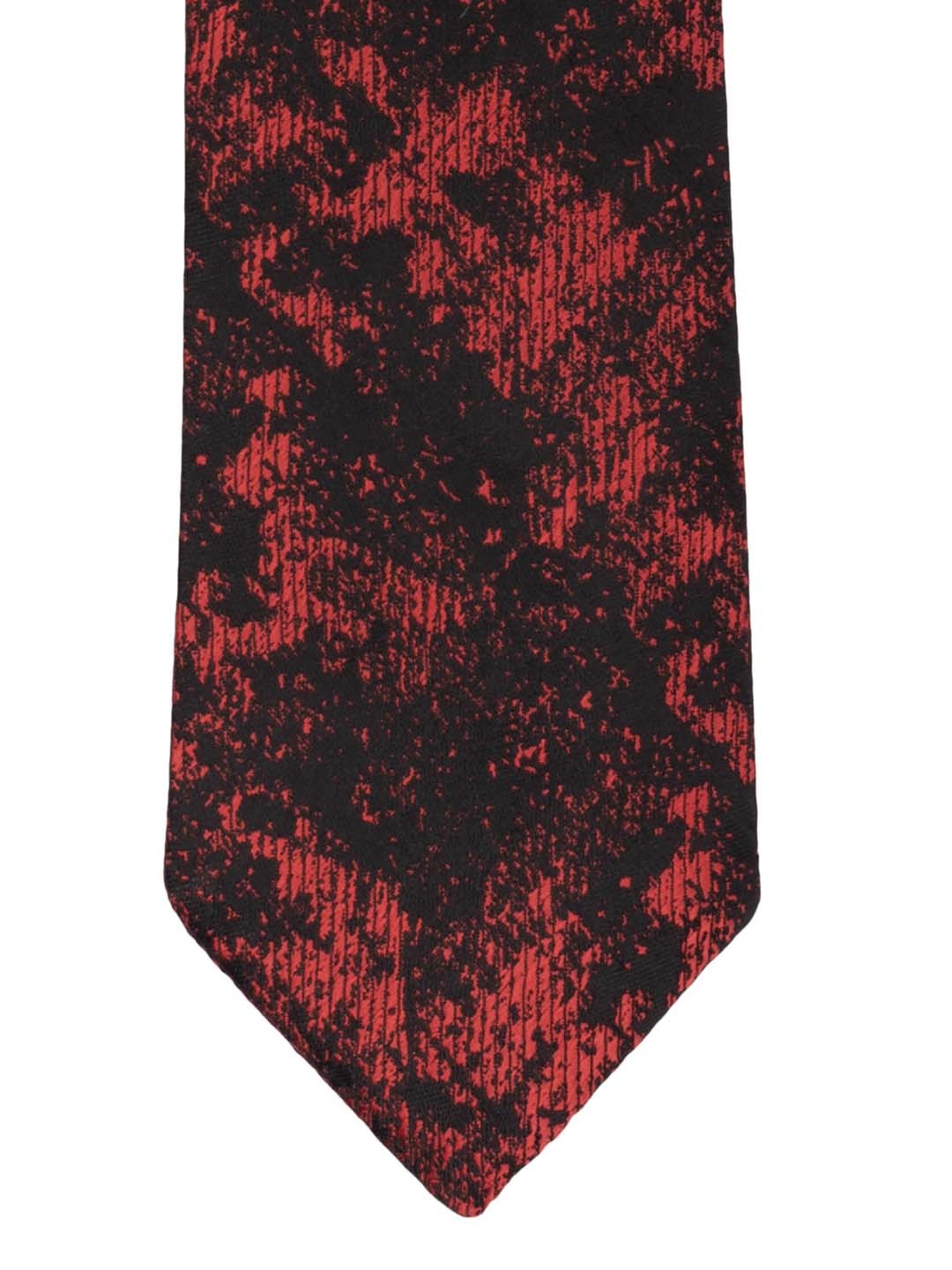 

The Tie Hub Red & Black Woven Design Reversible Broad Tie