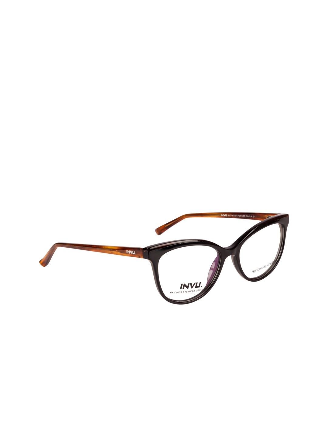 

INVU Women Yellow & Black Solid Full Rim Cateye Frames A4003A