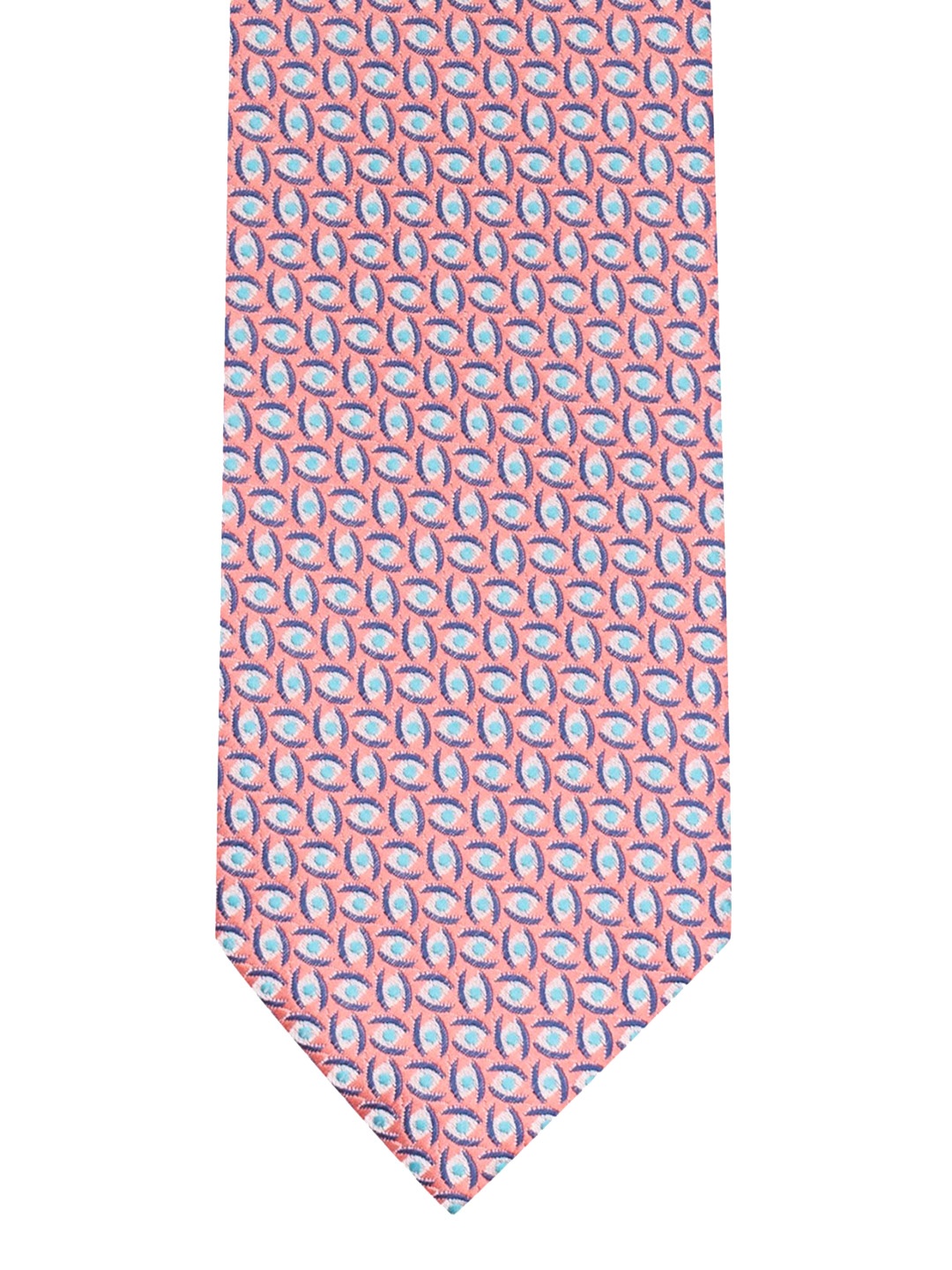 

The Tie Hub Peach-Coloured & Blue Woven Design Reversible Broad Tie