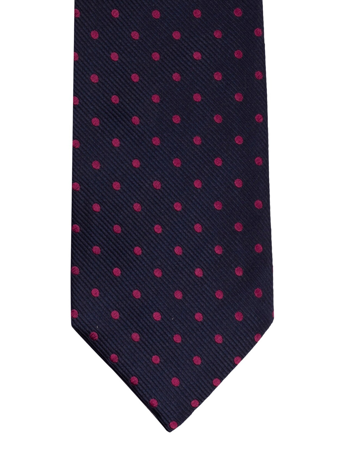 

The Tie Hub Magenta & Navy Blue Woven Design Reversible Broad Tie
