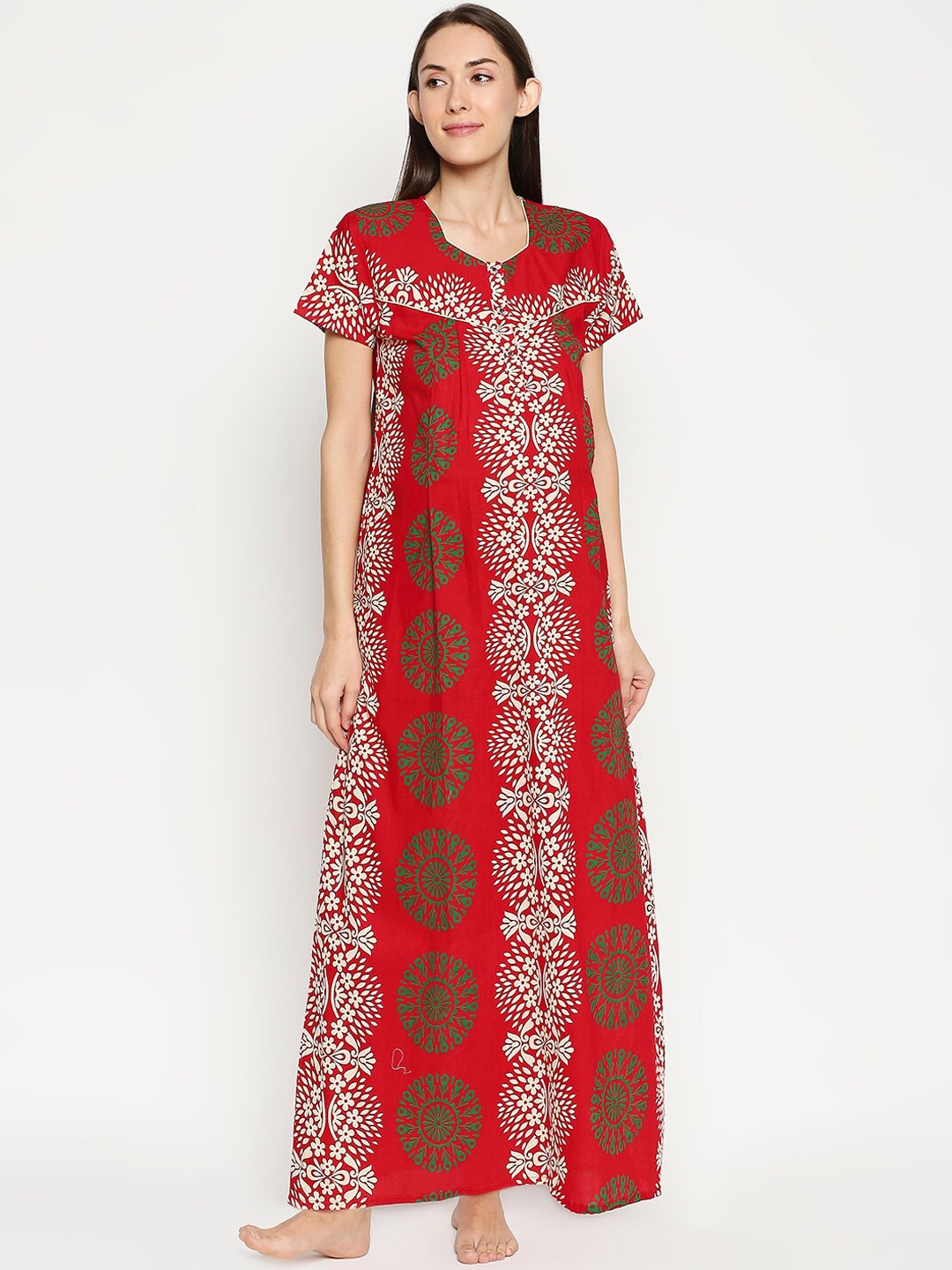 

AV2 Red & White Printed Nightdress