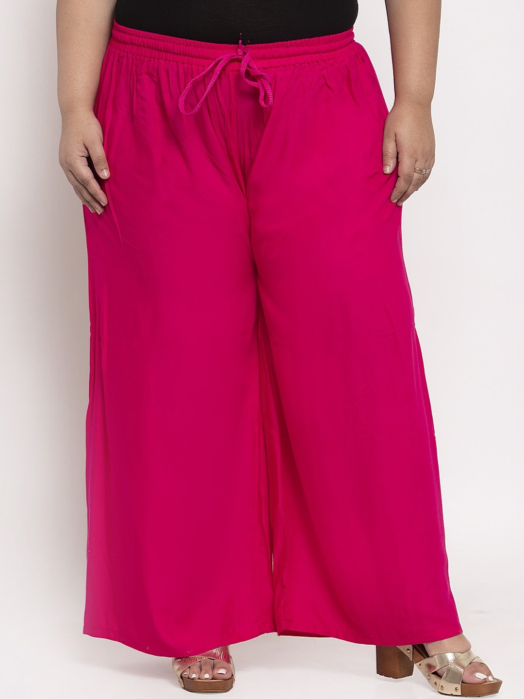 

TAG 7 PLUS Women Pink Solid Flared Palazzo