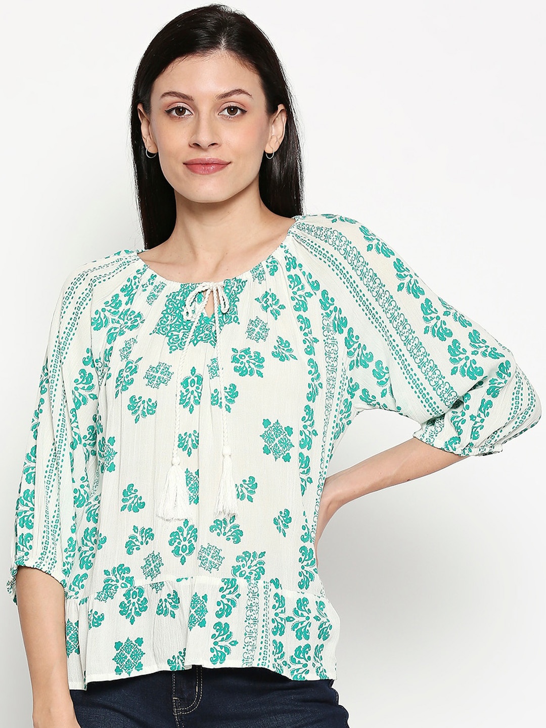 

People Women Off-White Printed Top
