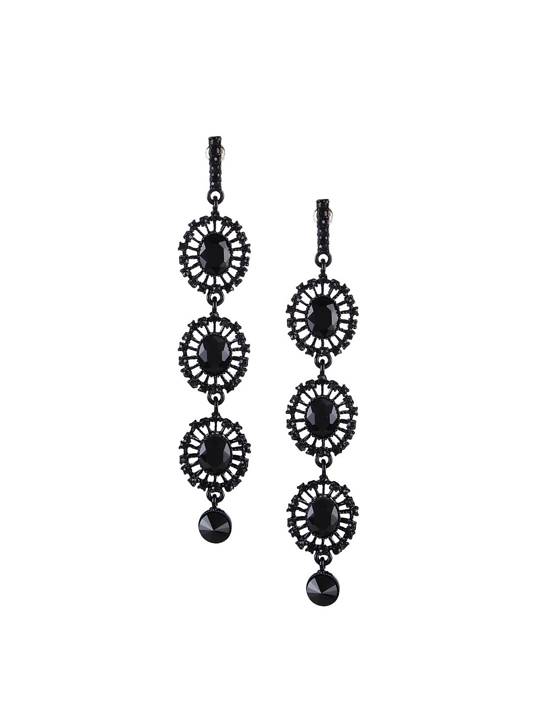 

Mali Fionna Black Contemporary Drop Earrings