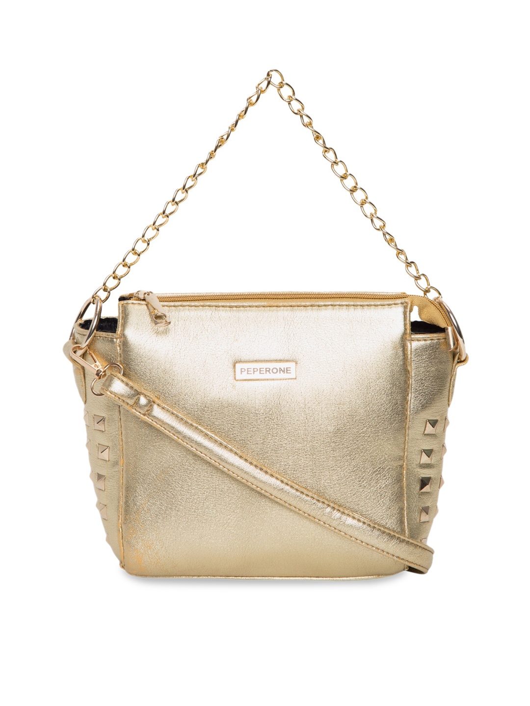 

Peperone Gold-Toned Solid Shoulder Bag