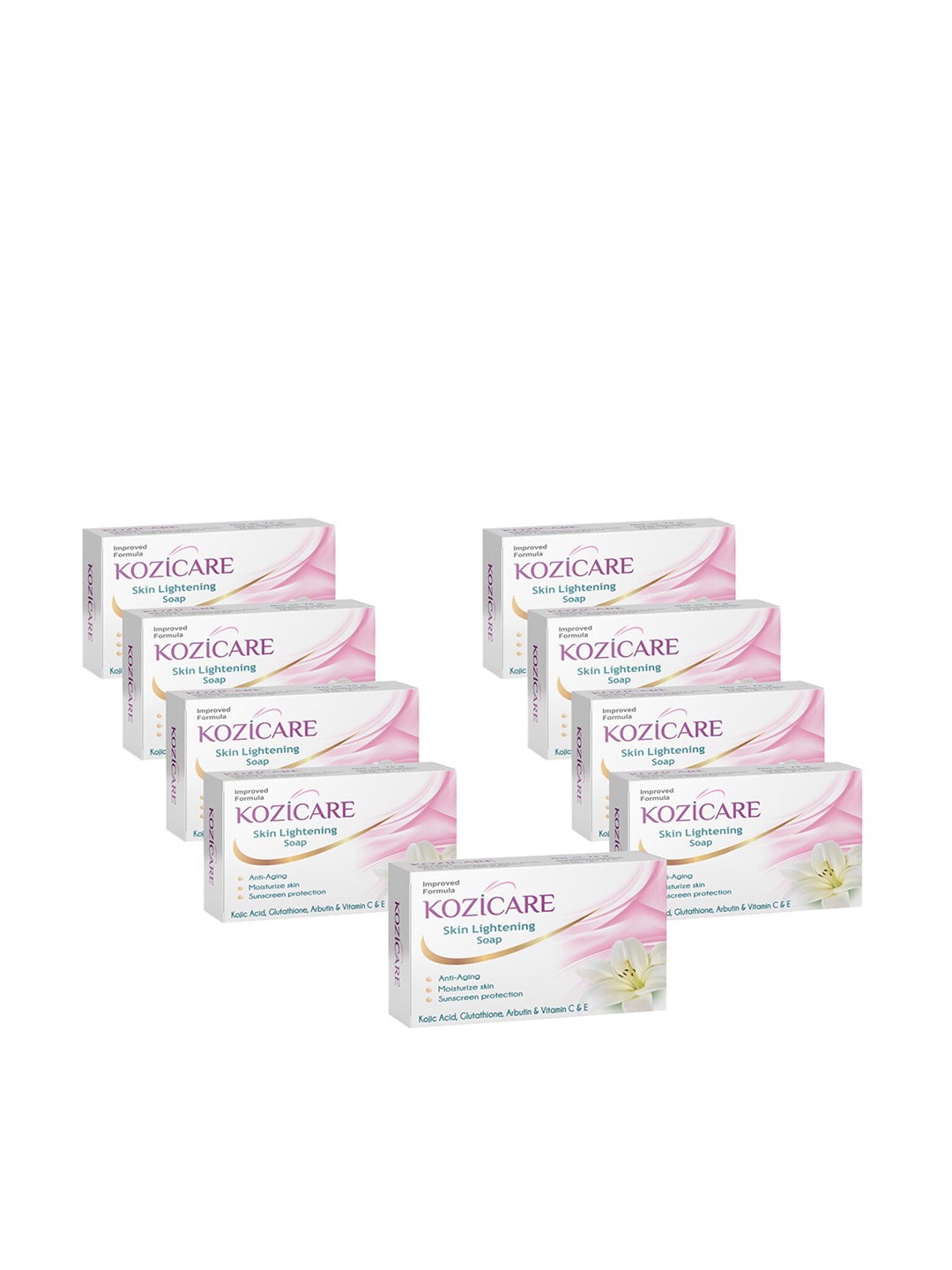

KOZICARE Unisex Soap For anti-aging, sun screen protection - 675gm (Pack of 9), White