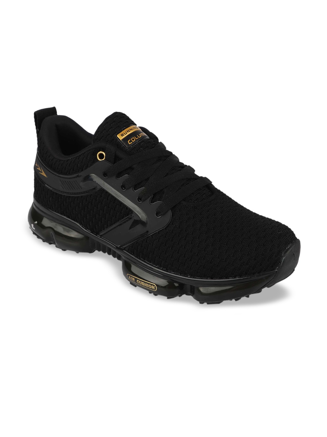 

Columbus Men Black Mesh Running Shoes MFT_RAFEL_Black_Gold