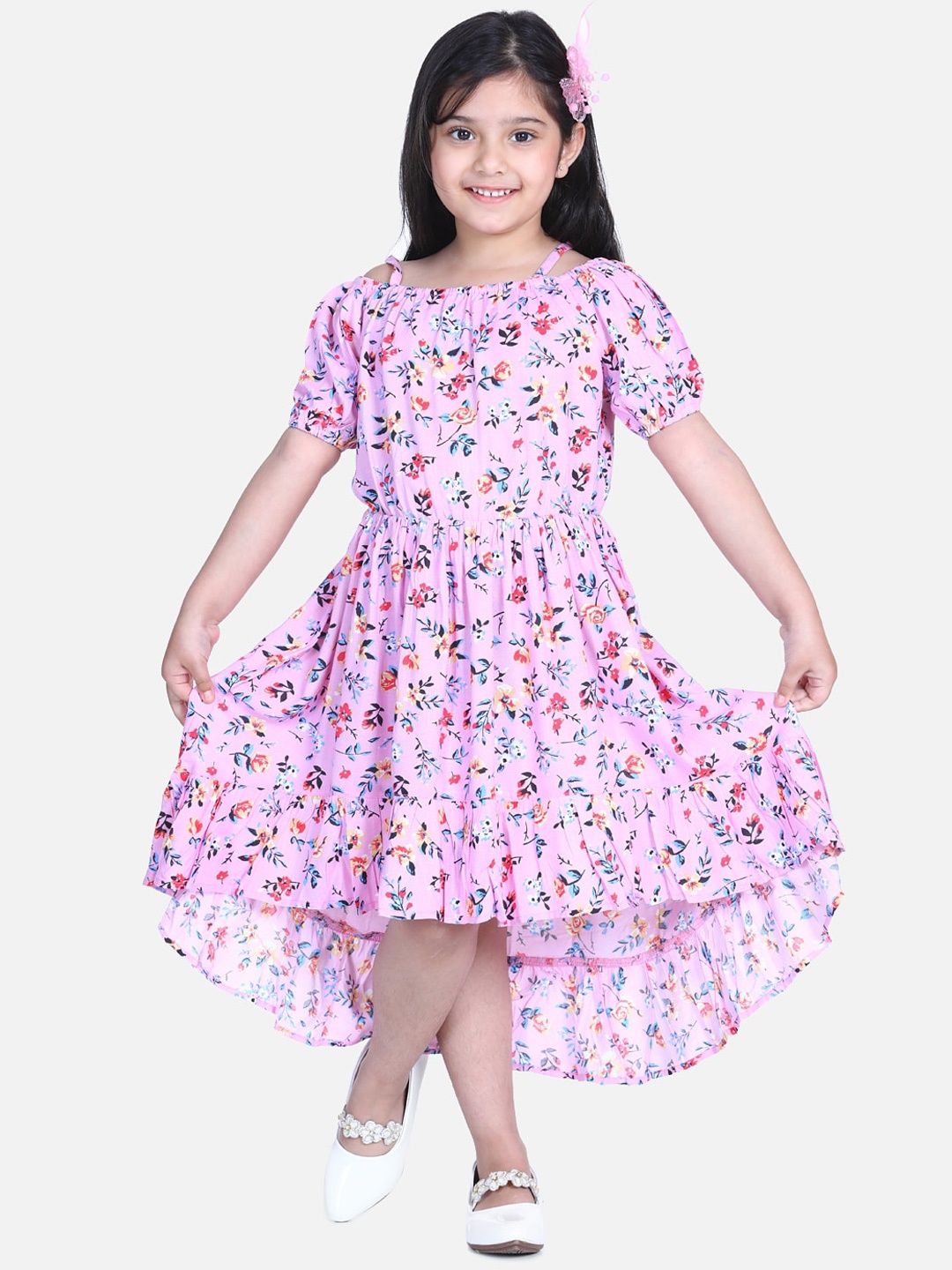

StyleStone Girls Pink Printed Fit and Flare Dress