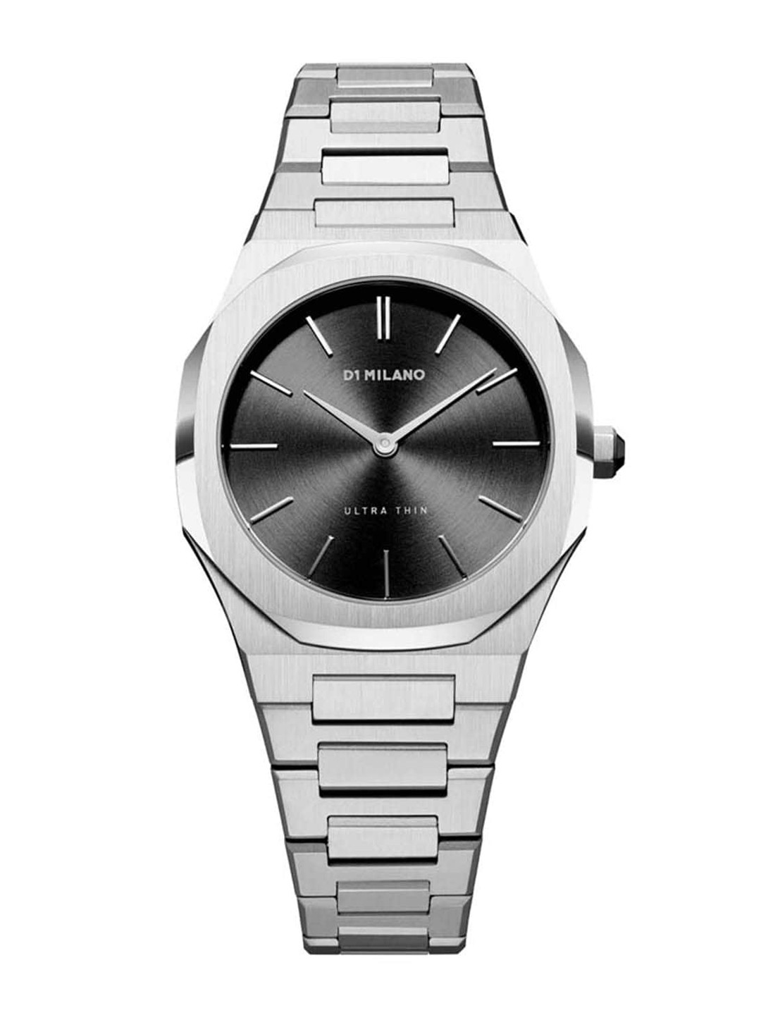 

D1 Milano Silver Ultra Thin Bracelet Circular-Brush Finishing Dial women Watch - UTBL05, Black