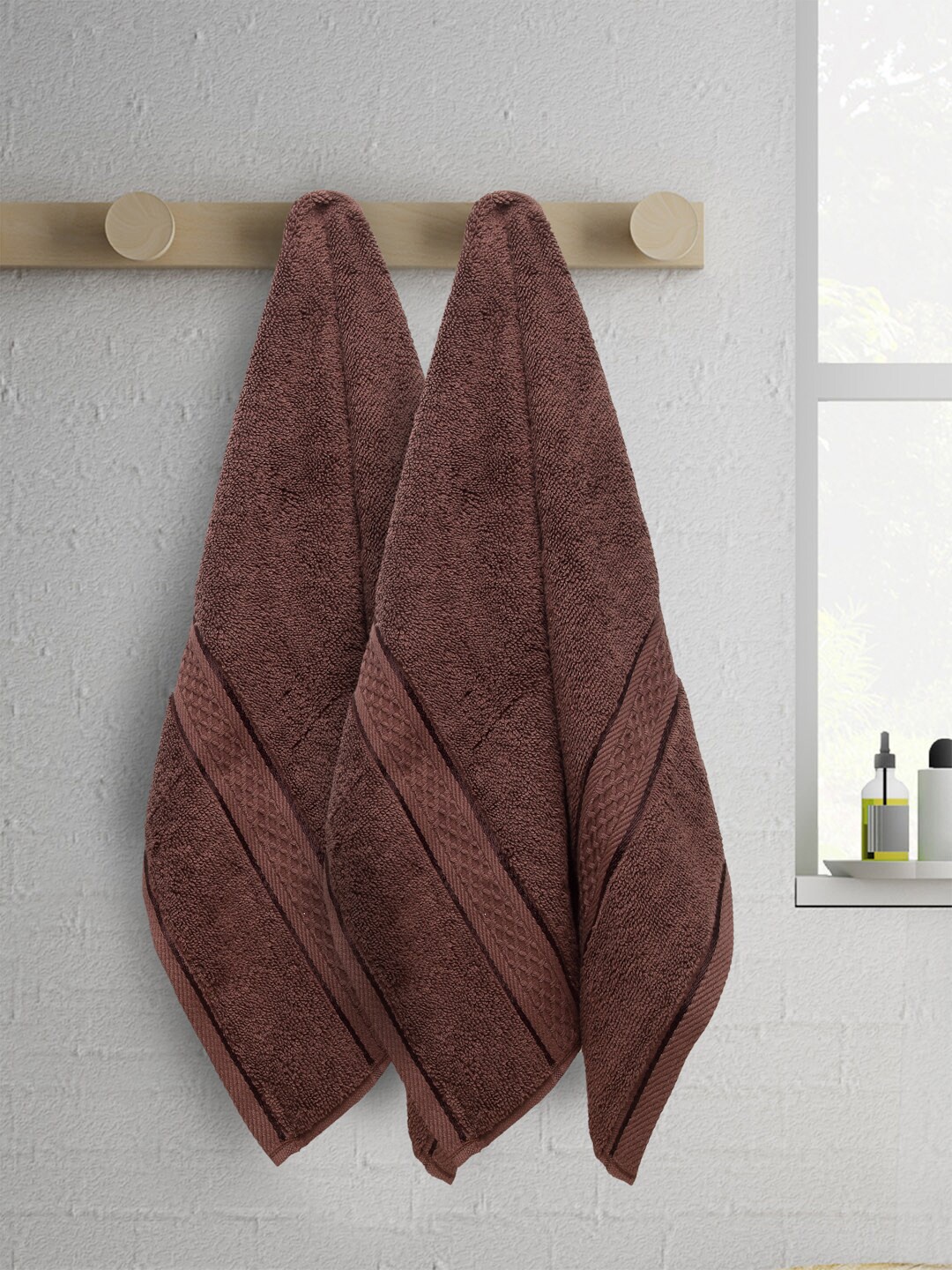 

Trident Set of 2 Brown Solid 600 GSM Indulgence Hand Towels