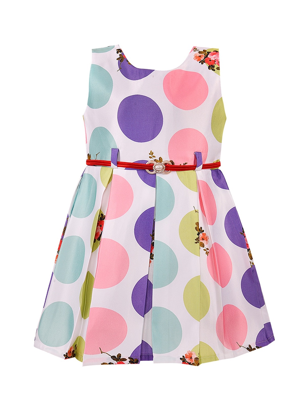Wish Karo Girls Purple Printed A-Line Dress